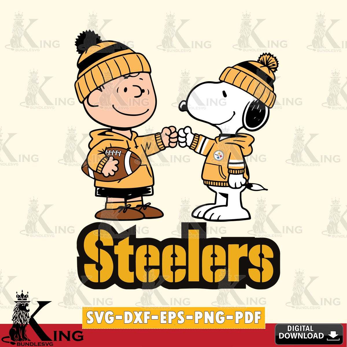 Pittsburgh Steelers CharlieBrown Football Fist Bump Cricut file , Cut file  , Digital Download , PDF File , Instant Download