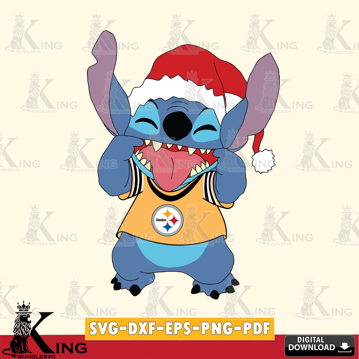 Pittsburgh Steelers Christmas Stitch Disney SVG, NFL for Cricut, Silhouette, Digital Download , file cut