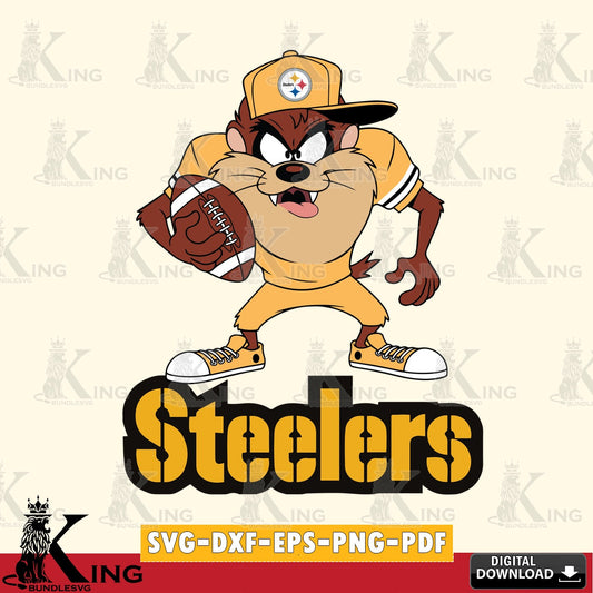 Pittsburgh Steelers Đồng phục bóng đá Taz Cut file  , Digital Download , Instant Download, Looney Tunes svg, Football svg