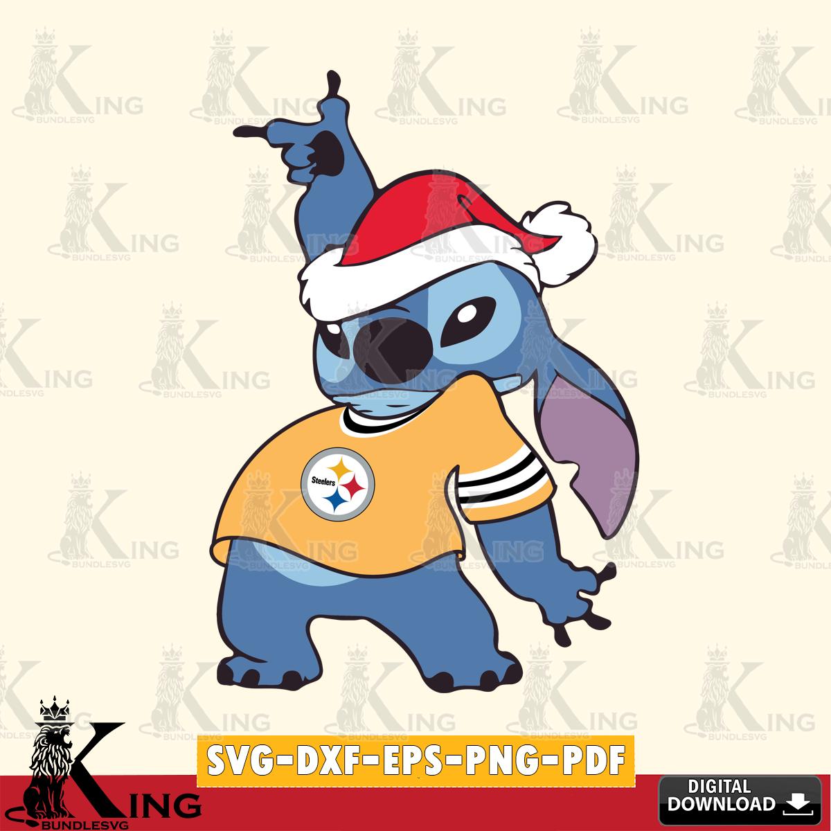 Pittsburgh Steelers Disney Lilo & Stitch Christmas SVG, NFL for Cricut, Silhouette, Digital Download , file cut