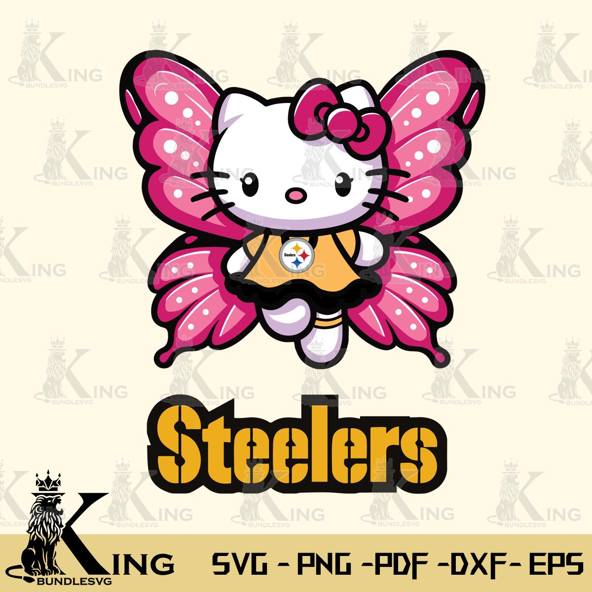 Pittsburgh Steelers Hello Kitty Dreamscape Svg Eps Dxf Png File, Digital Download