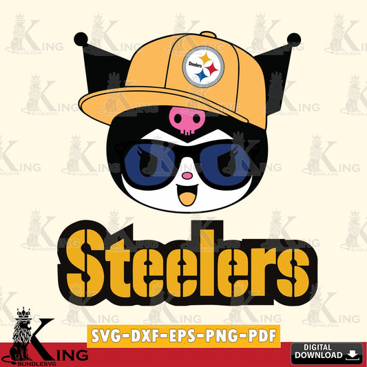 Pittsburgh Steelers Kuromi Football Cool SVG file, Cricut, Cut file  , Digital Download , Instant Download, Sanrio svg, Clipart