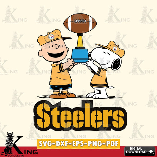 Pittsburgh Steelers Peanuts Football Trophy Cricut file , Cut file  , Digital Download , PDF File , Instant Download