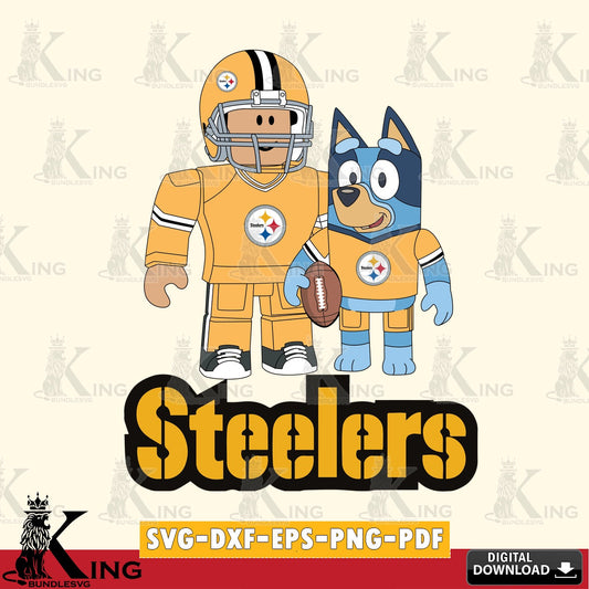 Pittsburgh Steelers Roblox & Bluey Football SVG file , Cricut, NFL  File cut , Digital Download , PDF File