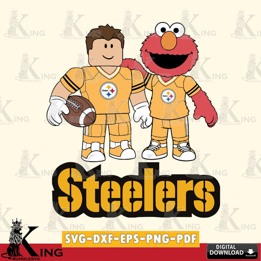 Pittsburgh Steelers Roblox & Elmo Football SVG file , Cricut, NFL  File cut , Digital Download , PDF File