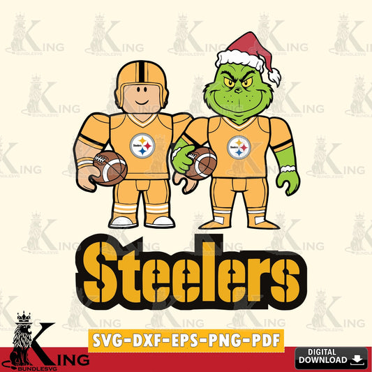 Pittsburgh Steelers Roblox & Grinch Football SVG file , Cricut, NFL  File cut , Digital Download , PDF File