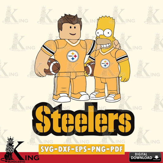 Pittsburgh Steelers Roblox & Homer Simpson Football SVG file , Cricut, NFL  File cut , Digital Download , PDF File