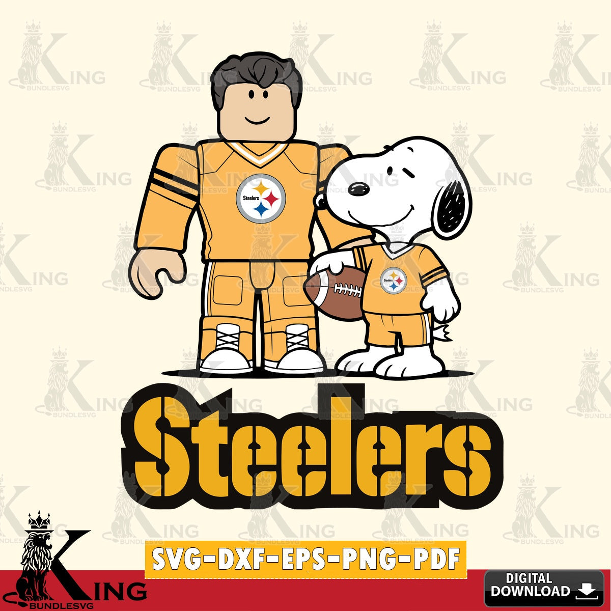 Pittsburgh Steelers Roblox & Snoopy Football SVG file , Cricut, NFL  File cut , Digital Download , PDF File