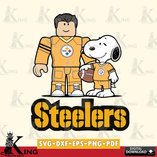 Pittsburgh Steelers Roblox & Snoopy Football SVG file , Cricut, NFL  File cut , Digital Download , PDF File
