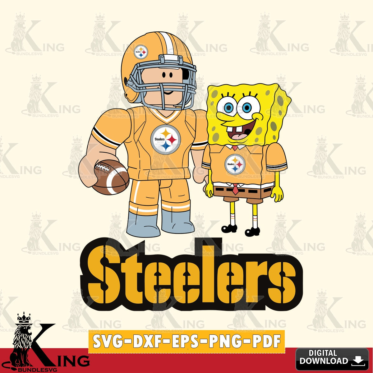 Pittsburgh Steelers Roblox & Spongebob Football SVG file , Cricut, NFL  File cut , Digital Download , PDF File