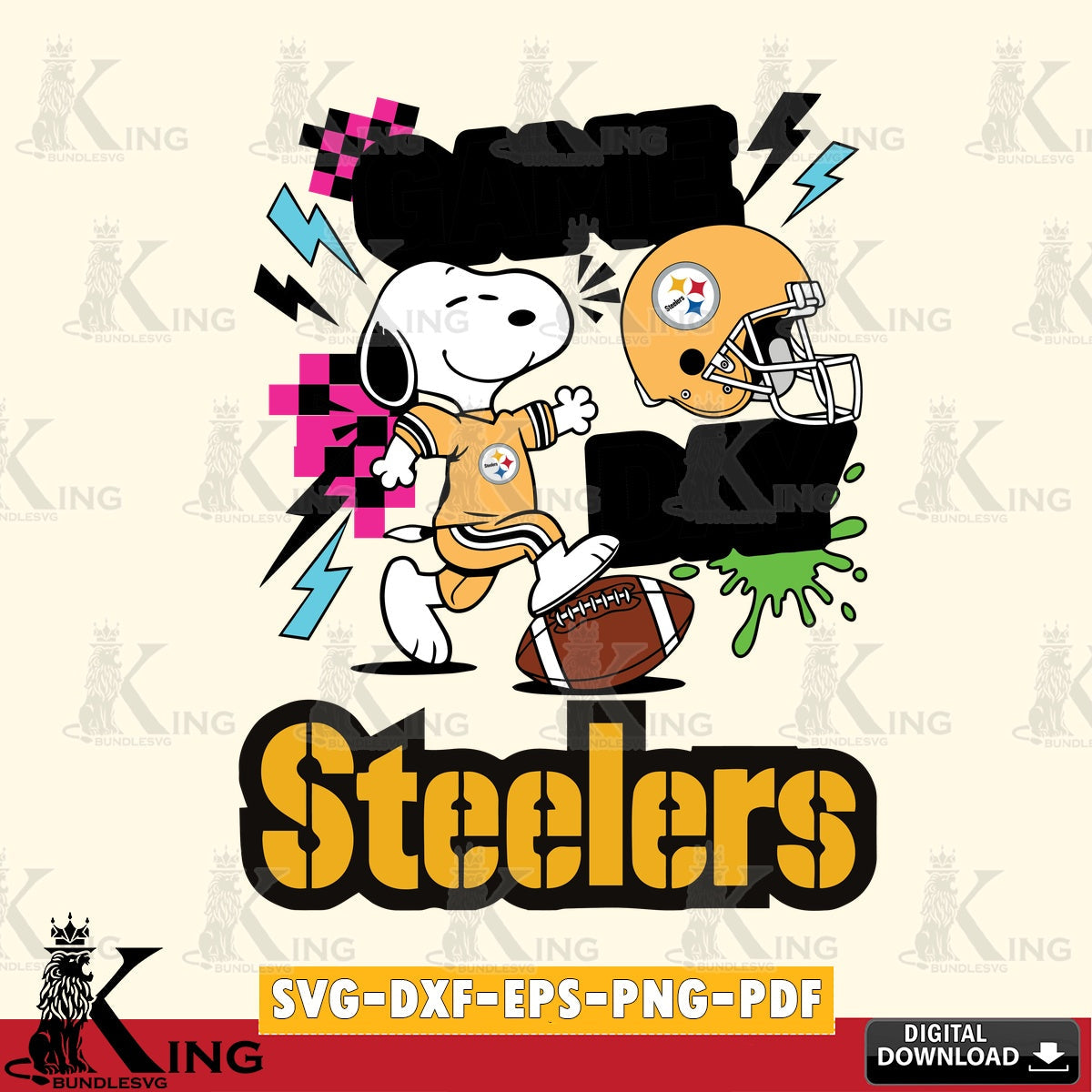 Pittsburgh Steelers Snoopy Game day Cricut file , Cut file  , Digital Download , PDF File , Instant Download