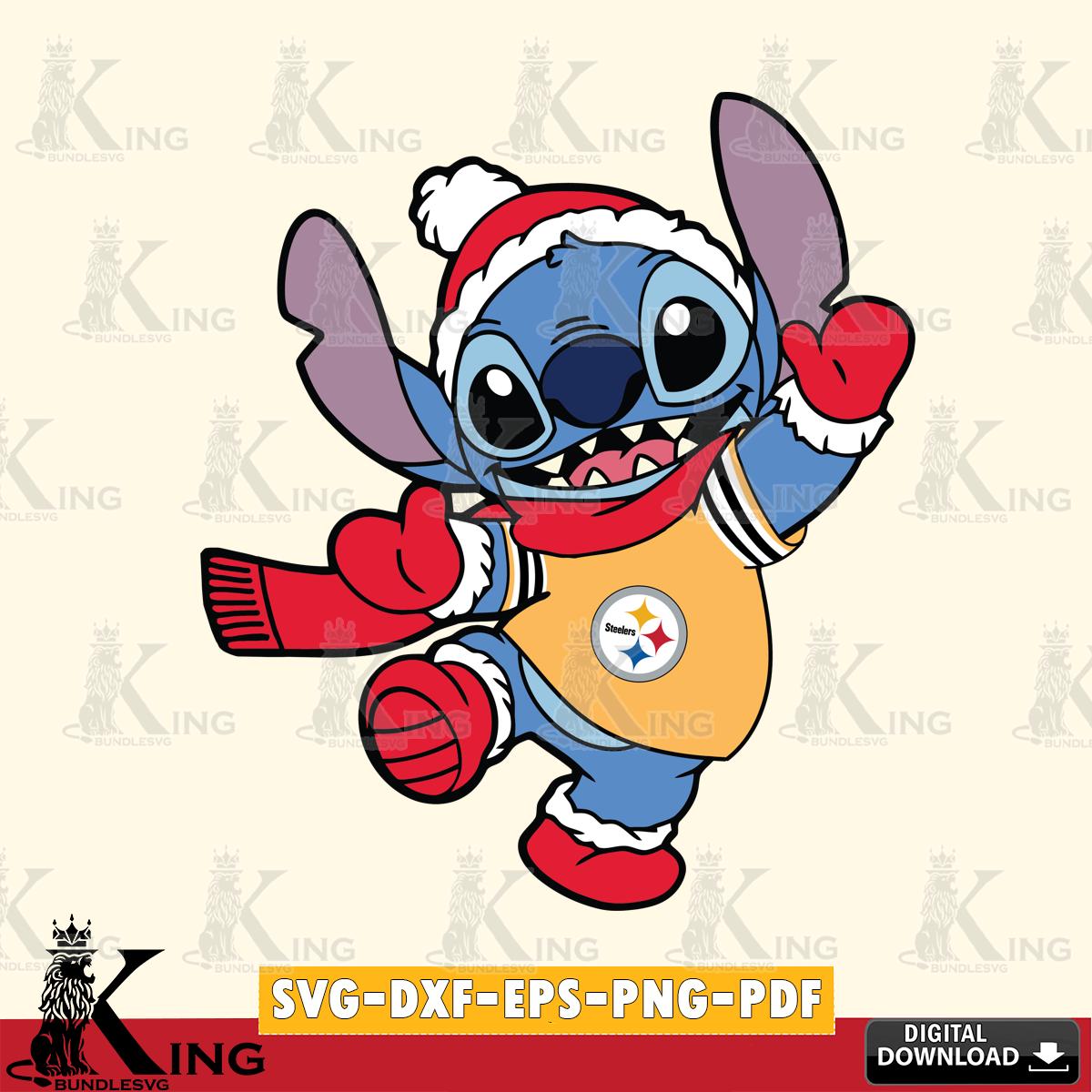 Pittsburgh Steelers Stitch Disney Christmas SVG, NFL for Cricut, Silhouette, Digital Download , file cut