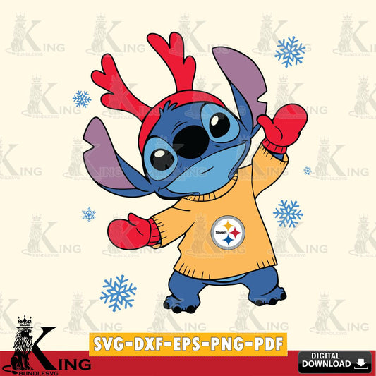 Pittsburgh Steelers Stitch Santa Christmas SVG, NFL for Cricut, Silhouette, Digital Download , file cut