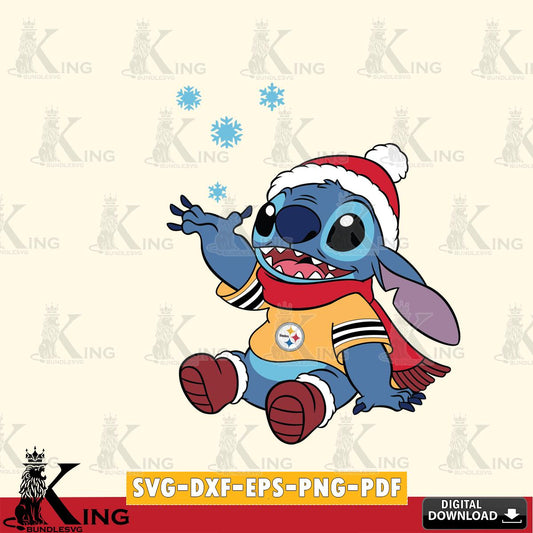 Pittsburgh Steelers Stitch Wearing Winter Scarf SVG, NFL for Cricut, Silhouette, Digital Download , file cut