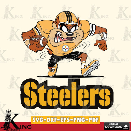 Pittsburgh Steelers Taz Football Helmet Cut file  , Digital Download , Instant Download, Looney Tunes svg, Football svg