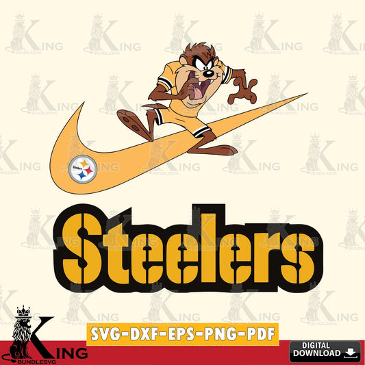 Pittsburgh Steelers Taz Football Nike Cut file  , Digital Download , Instant Download, Looney Tunes svg, Football svg