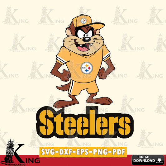 Pittsburgh Steelers Taz Standing Pose Cut file  , Digital Download , Instant Download, Looney Tunes svg, Football svg