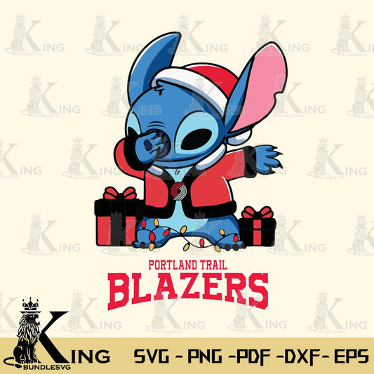 Portland Trail Blazers Stitch Merry Christmas Svg Eps Dxf Png File, Digital Download