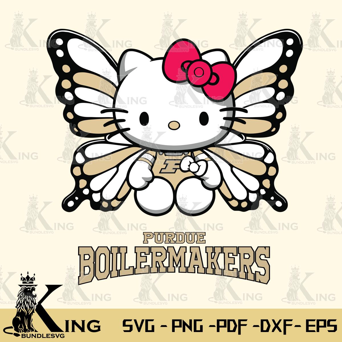 Purdue Boilermakers Butterfly Kitty Delight Svg Eps Dxf Png File, Digital Download