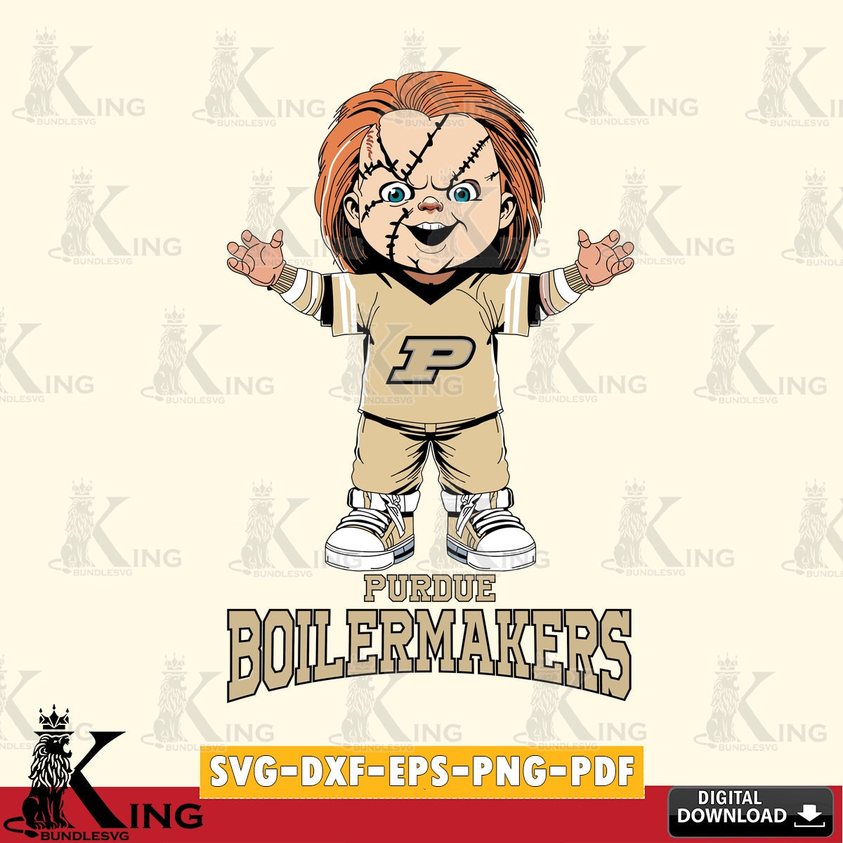 Digital download featuring Purdue Boilermakers Chucky Football, NCAA, PNG clipart for sublimation printing and graphic design