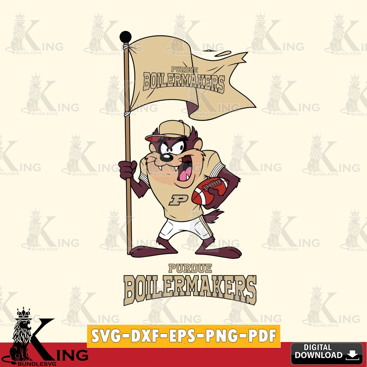 Purdue Boilermakers Football Taz Flag Art SVG file, Cut file  , Digital Download , Instant Download, Taz svg, NCAA svg
