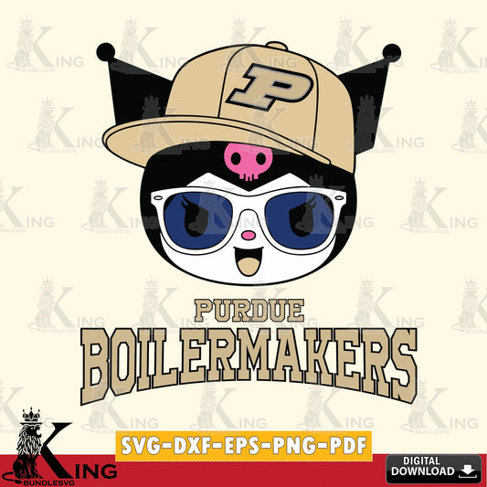 Purdue Boilermakers Kuromi Football Cool SVG file, Cricut, Cut file  , Digital Download , Instant Download, Sanrio svg, Clipart