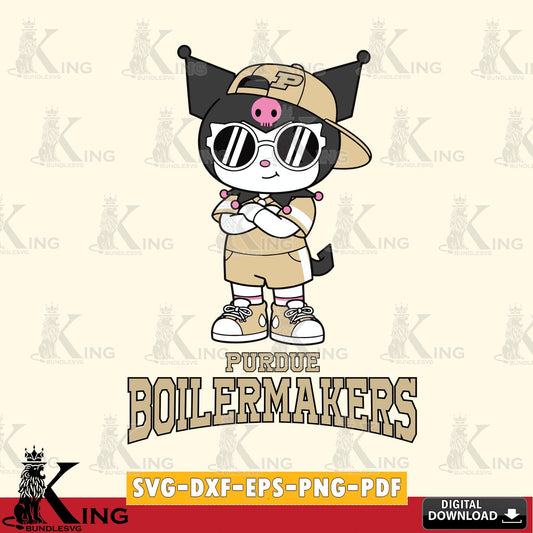 Purdue Boilermakers Kuromi Football Jersey SVG file, Cricut, Cut file  , Digital Download , Instant Download, Sanrio svg, Clipart