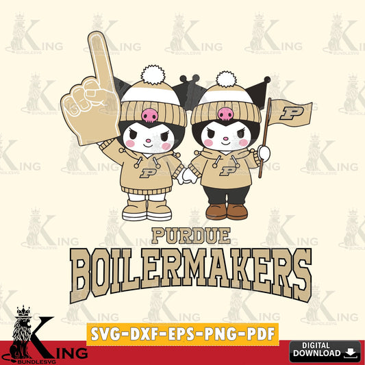 Purdue Boilermakers Kuromi rugby Fan SVG file, Cricut, Cut file  , Digital Download , Instant Download, Sanrio svg, Clipart