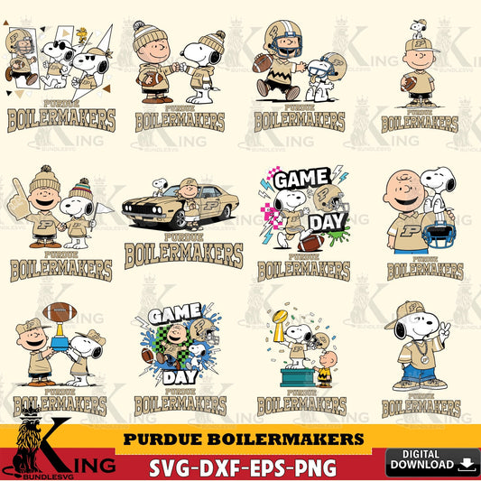 Purdue Boilermakers Peanuts Football NCAA Bundle SVG, Cricut, Cut file  , Digital Download , Instant Download, Peanuts svg, NCAA svg, Football svg, Sport svg