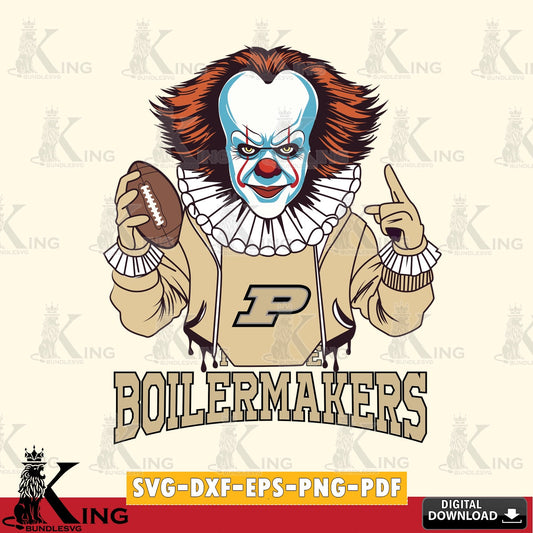 Detailed illustration of Purdue Boilermakers Pennywise player football, high-quality vector for DIY scrapbooking and home decor