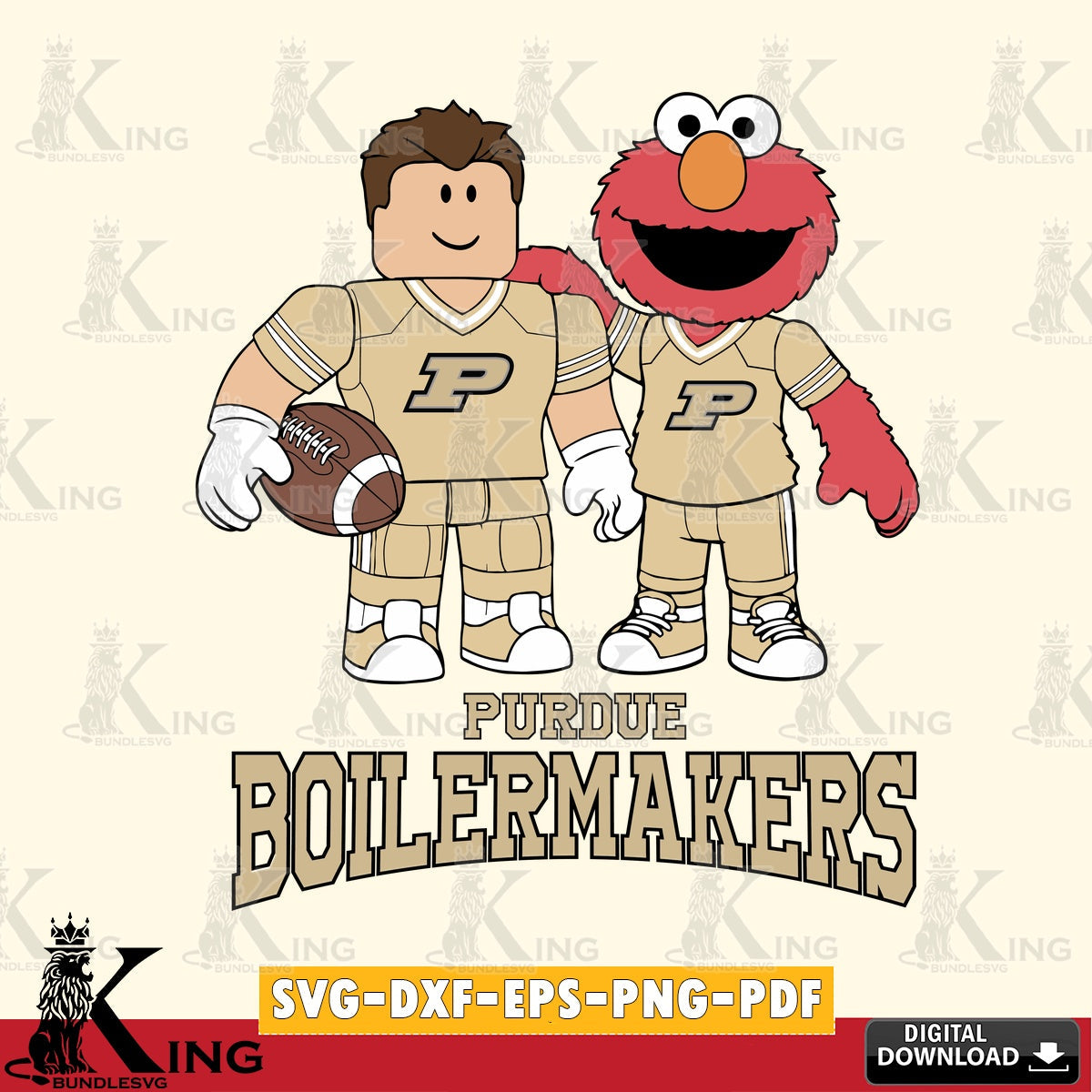 Purdue Boilermakers Roblox & Elmo Football SVG file , NCAA Cricut,  File cut , Digital Download , PDF File
