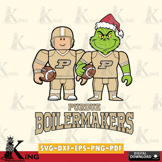 Purdue Boilermakers Roblox & Grinch Football SVG file , NCAA Cricut,  File cut , Digital Download , PDF File