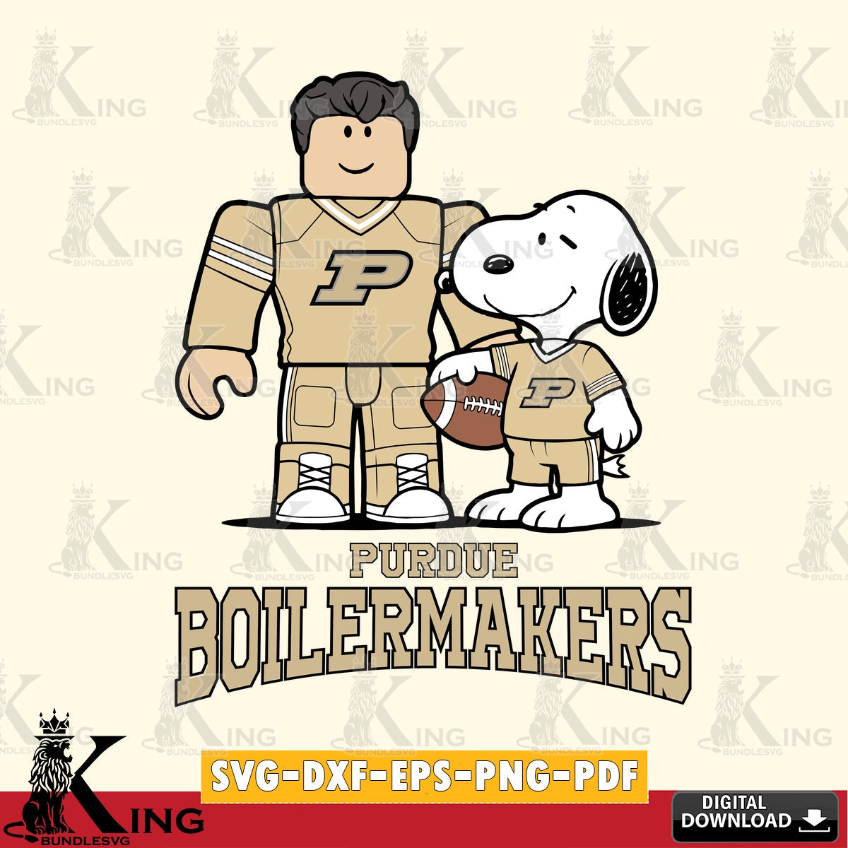 Purdue Boilermakers Roblox & Snoopy Football SVG file , NCAA Cricut,  File cut , Digital Download , PDF File