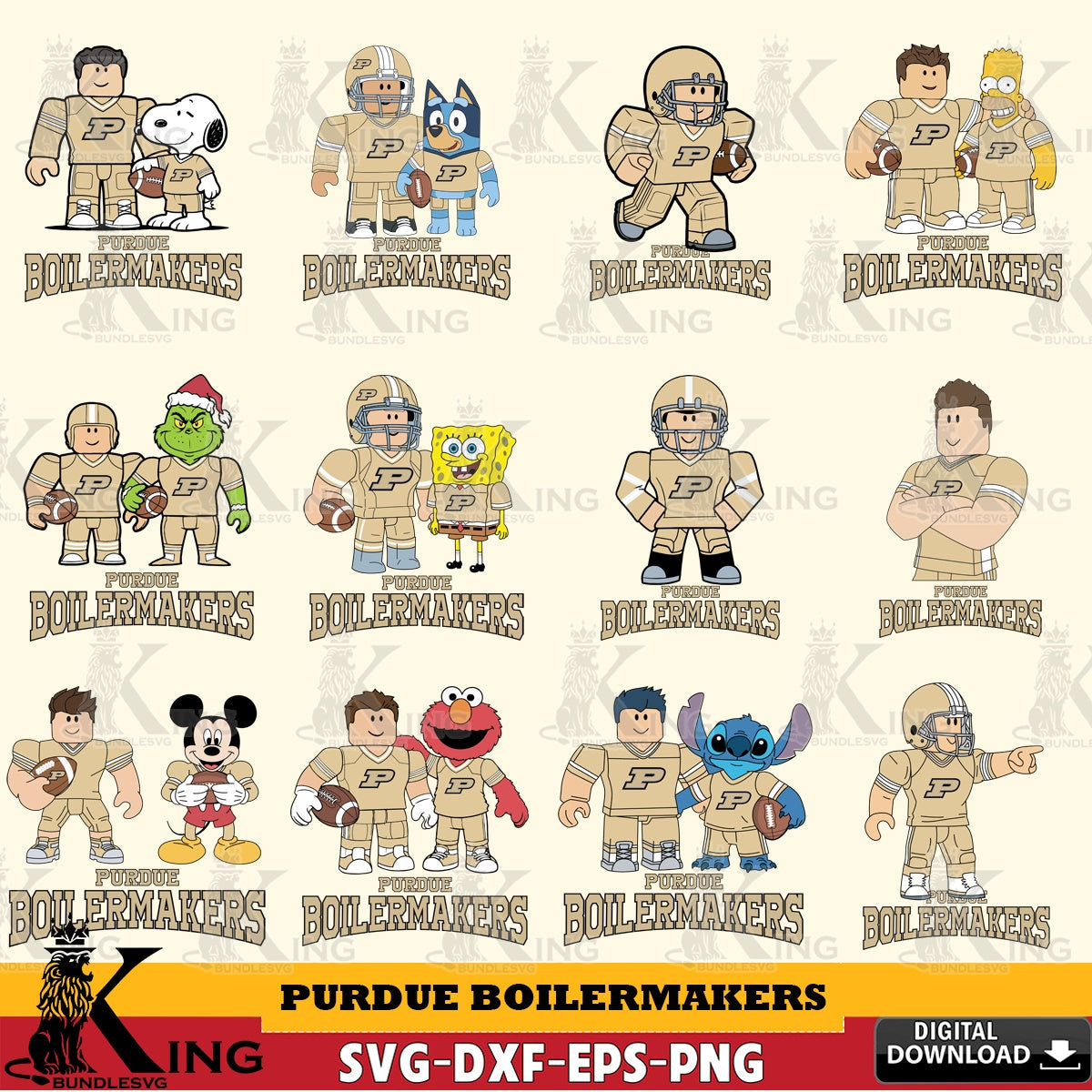 Purdue Boilermakers Roblox With Friends football NCAA Bundle SVG file , NCAA Cricut,  File cut , Digital Download , PDF File