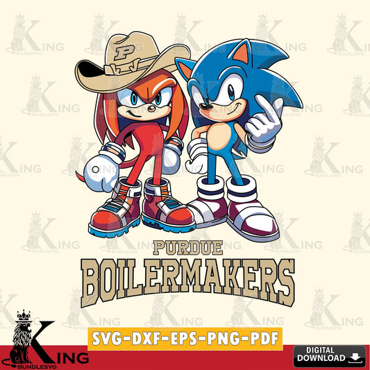Purdue Boilermakers Sonic & Knuckles Football Mascot SVG file, Vector , Digital Download , PDF File , Instant Download