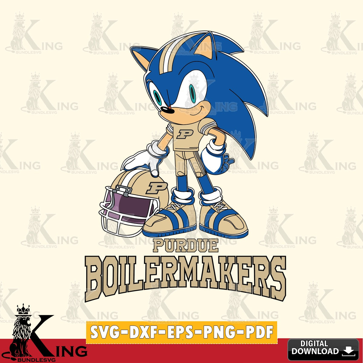 Digital clipart of Purdue Boilermakers sonic player football vector art for engraving, cutting, and printing
