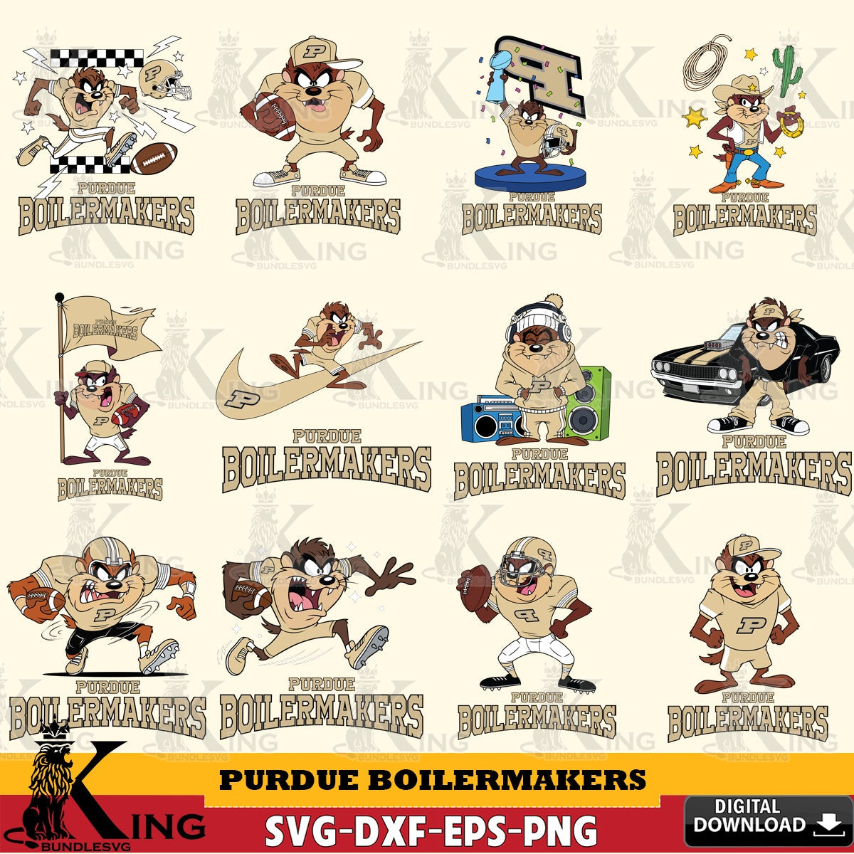 Purdue Boilermakers Taz Football NCAA Bundle SVG file, Cut file  , Digital Download , Instant Download, Taz svg, NCAA svg