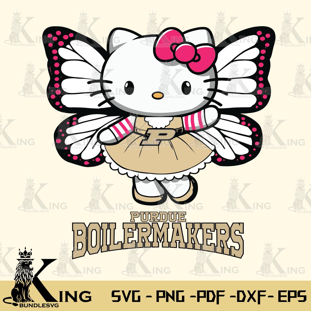 Purdue Boilermakers Whimsical Kitty Wings Svg Eps Dxf Png File, Digital Download