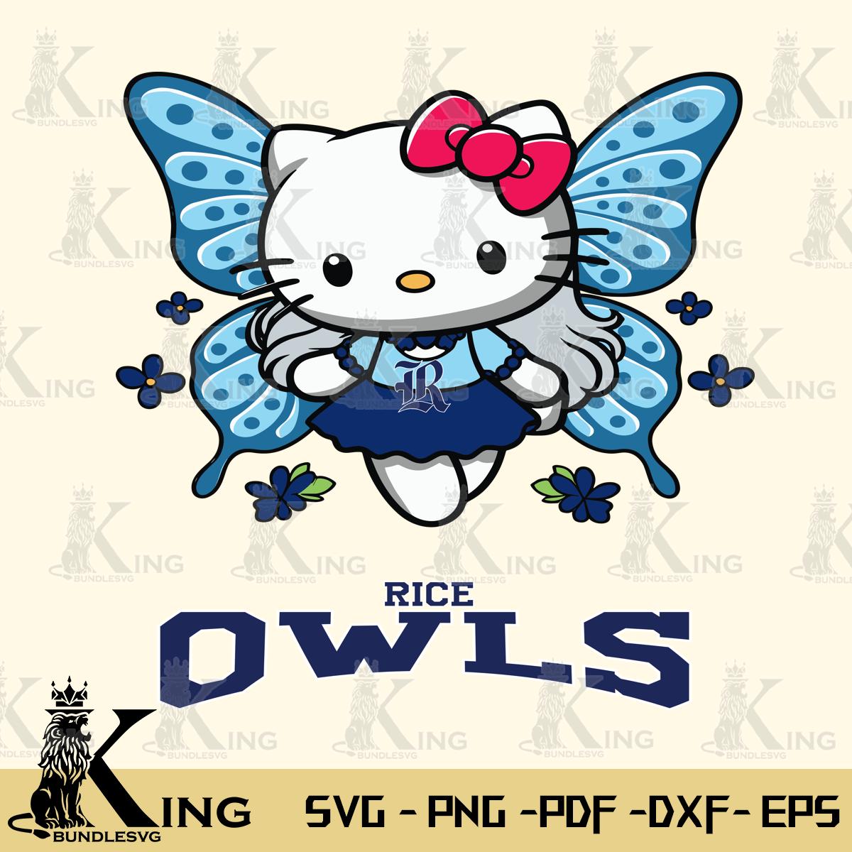 Rice Owls Butterfly Kitty Charm Svg Eps Dxf Png File, Digital Download