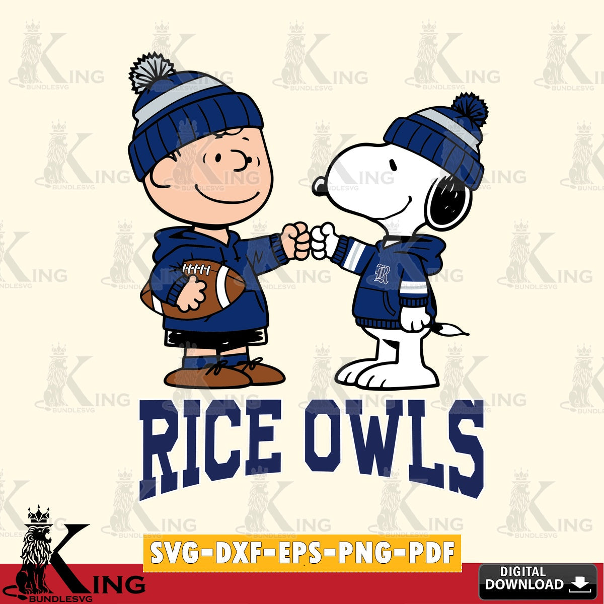 Rice Owls CharlieBrown Football Fist Bump SVG, Cricut, Cut file  , Digital Download , Instant Download, Peanuts svg, NCAA svg, Football svg, Sport svg
