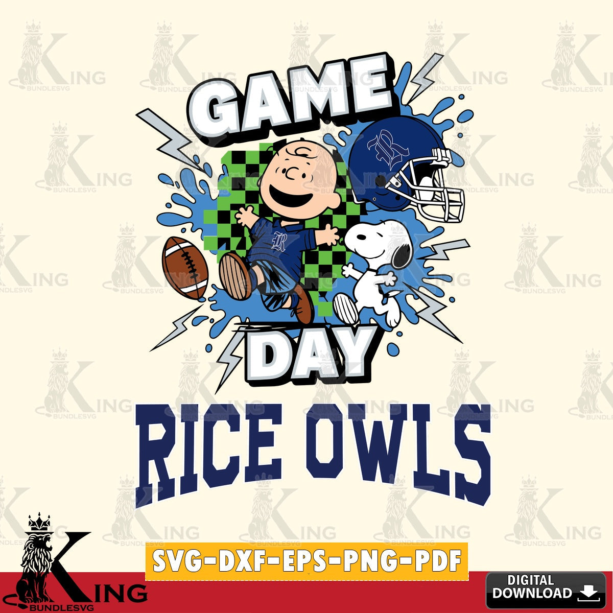 Rice Owls Game Day Peanuts SVG, Cricut, Cut file  , Digital Download , Instant Download, Peanuts svg, NCAA svg, Football svg, Sport svg