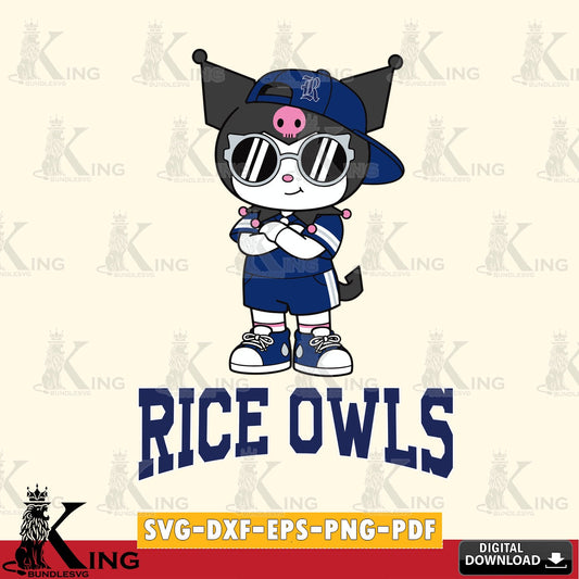 Rice Owls Kuromi Football Jersey SVG file, Cricut, Cut file  , Digital Download , Instant Download, Sanrio svg, Clipart