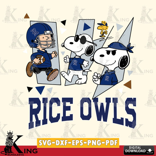 Rice Owls Peanuts Joe Cool SVG, Cricut, Cut file  , Digital Download , Instant Download, Peanuts svg, NCAA svg, Football svg, Sport svg