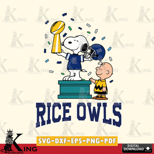 Rice Owls Peanuts Winner SVG, Cricut, Cut file  , Digital Download , Instant Download, Peanuts svg, NCAA svg, Football svg, Sport svg