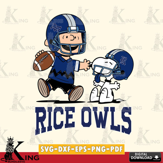 Rice Owls Snoopy and Peanut Fun SVG, Cricut, Cut file  , Digital Download , Instant Download, Peanuts svg, NCAA svg, Football svg, Sport svg