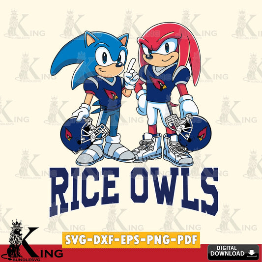 Rice Owls Sonic And Knuckles Football SVG file, Vector , Digital Download , PDF File , Instant Download