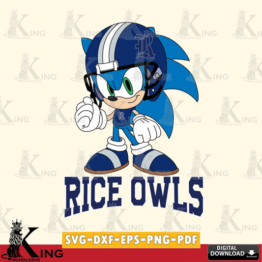 Beautiful illustration of Rice Owls Sonic Football Mascot, versatile clip art for stickers, decals, and mugs