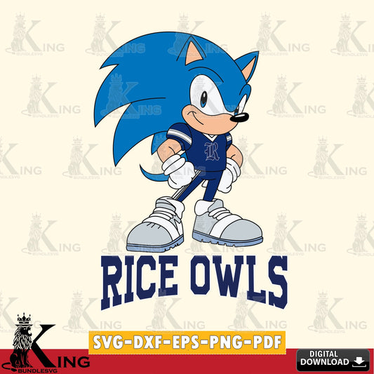 Rice Owls Sonic Football Star Mascot SVG file, Vector , Digital Download , PDF File , Instant Download