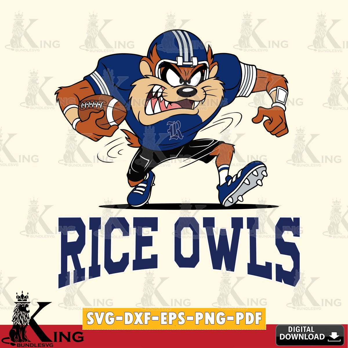 Rice Owls Taz Football Helmet SVG file, Cut file  , Digital Download , Instant Download, Taz svg, NCAA svg