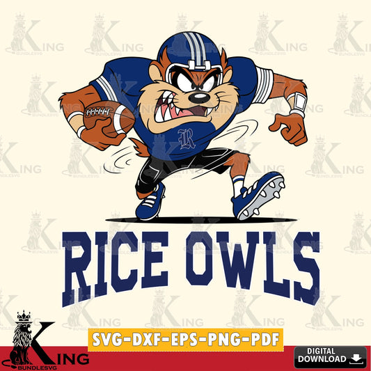 Rice Owls Taz Football Helmet SVG file, Cut file  , Digital Download , Instant Download, Taz svg, NCAA svg